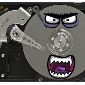 Hard Drive with Monster Face