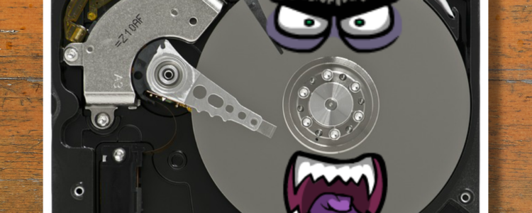 Hard Drive with Monster Face